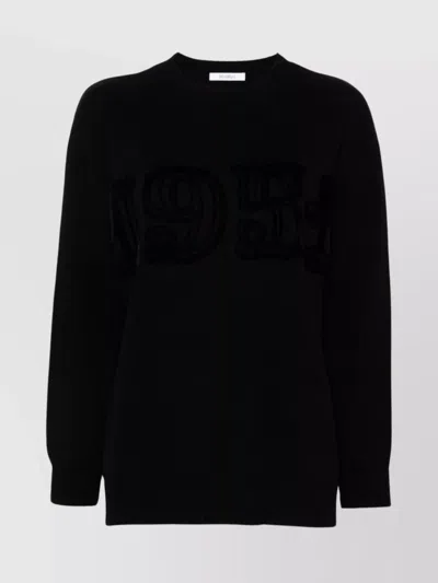 MAX MARA CREW NECK WOOL-CASHMERE BLEND SWEATER