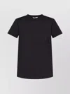 Max Mara Crew Neckline Logo Cotton T-shirt In Black