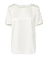 Max Mara Silk Satin Blouse In White