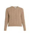 Max Mara Crewneck Cashmere Fisherman Sweater In Brown