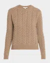 Max Mara Crewneck Cashmere Fisherman Sweater In Brown