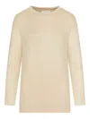 Max Mara Women Crewneck Cotton Sweatshirt In Sand