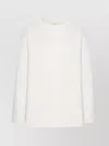 Max Mara Crewneck Cotton Sweatshirt With Long Sleeves In White
