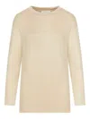 Max Mara Crewneck Cotton Sweatshirt In Yellow