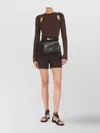 Max Mara Crewneck Cut-out Shoulder Fitted Crop Top