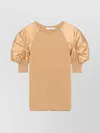 Max Mara Crewneck Knitwear Puff Sleeves In Neutral