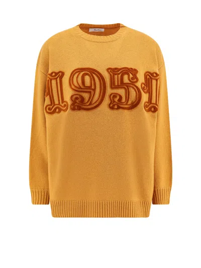 Max Mara Long-sleeved Sweater In Orange