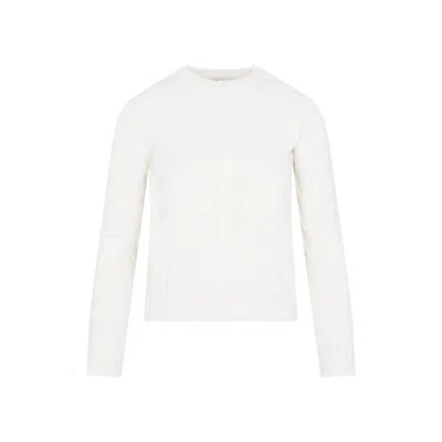 Max Mara Crewneck Long-sleeved Jumper In Panna