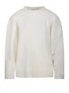 Max Mara Logo Embroidered Crewneck Jumper In White