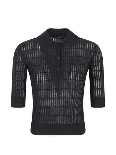 Max Mara Crew-neck Polo Shirt In Black
