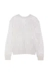 Max Mara Crewneck Ribbed Jumper In White