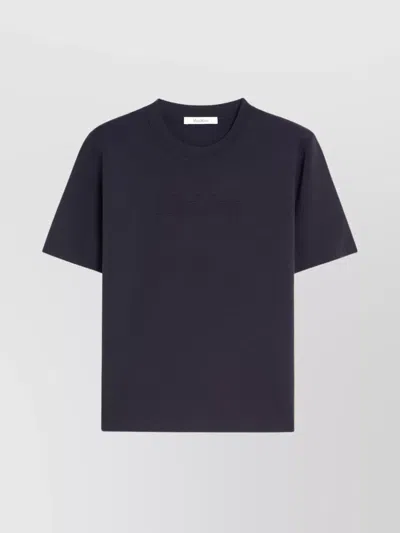 Max Mara Crewneck Ribbed Short Sleeves Sweater In Black