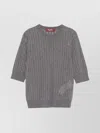Max Mara Crewneck Sequin Embellished Short Sleeve Sweater In Gray