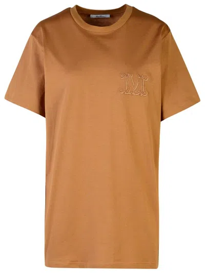 Max Mara Crewneck Short-sleeved T-shirt In Brown