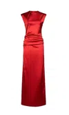 Max Mara Rea Long Sleeveless Dress In Red