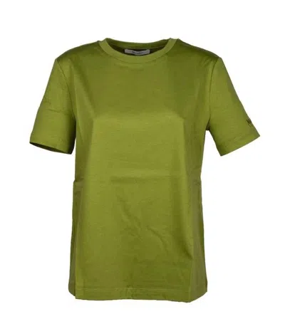 Max Mara Crewneck Short-sleeved T-shirt In Acid Green