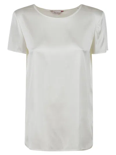 Max Mara Crewneck Short-sleeved T-shirt In Bianco