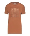 Max Mara Crew-neck Short-sleeve T-shirt In Brown