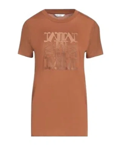 Max Mara Crew-neck Short-sleeve T-shirt In Brown