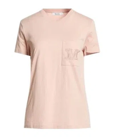 Max Mara Crew-neck Short-sleeve T-shirt In Pink