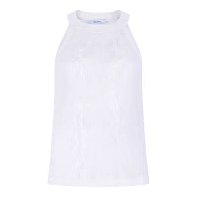 Max Mara Ribbed Top In White