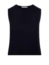 Max Mara Crewneck Sleeveless Tank Top In Blue