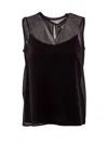 Max Mara Crewneck Sleeveless Top In Nero