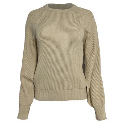 Max Mara Crewneck Sweater In Beige Cotton