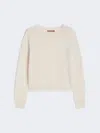 Max Mara Crewneck Sweater In Mohair Blend Yarn In Neutral