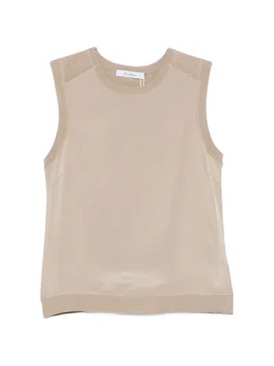 Max Mara Crew-neck Vest In Neutral