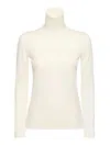 Max Mara Acume Virgin Wool Turtleneck Sweater In White