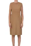 Max Mara Crimea Virgin Wool Dress In Camel