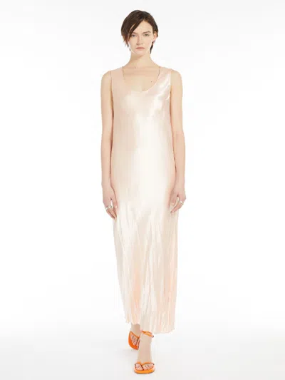 Max Mara Crinkle-look Dress In Pink