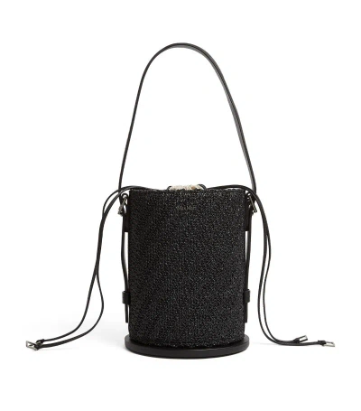 Max Mara Crochet Archetipo Bucket Bag In Black