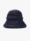Max Mara Crochet-knit Raffia Hat In Ultramarine