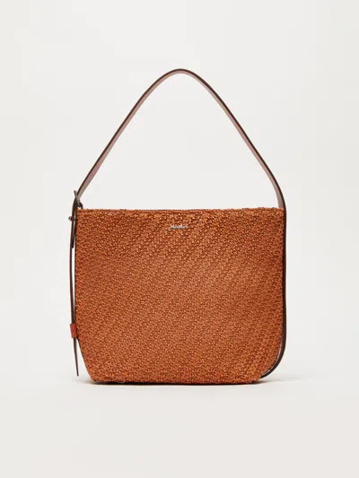 Max Mara Crochet Small Archetipo Shopping Bag In Rust