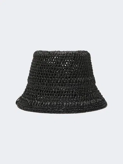 Max Mara Crochet Viscose Hat In Black