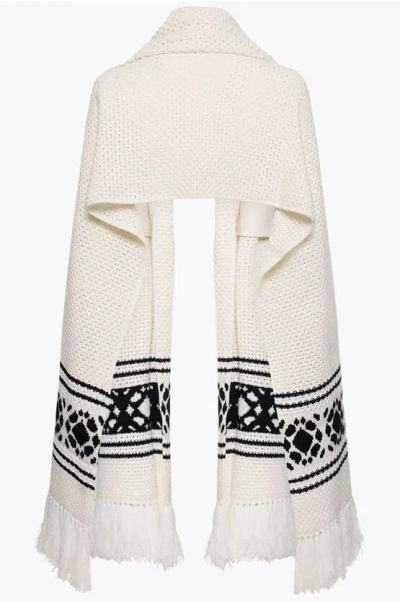 Max Mara Peplo Cashmere-blend Scarf In Ivory