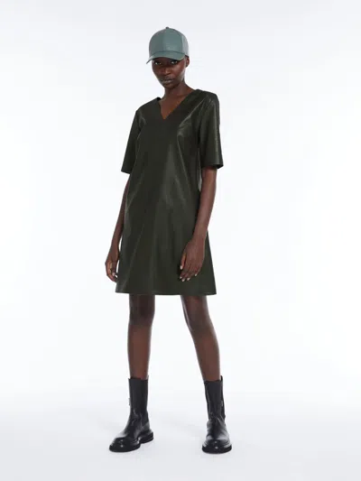 Max Mara Crocodile-print Dress In Green