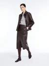Max Mara Crocodile-print Jersey Skirt In Wine-coloured