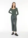 Max Mara Crocodile-print Jersey Trousers In Dark Green
