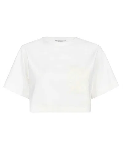 Max Mara Short-sleeve Crop Top In White