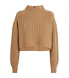 Max Mara Cropped Back-buttoned Sweater In Beige