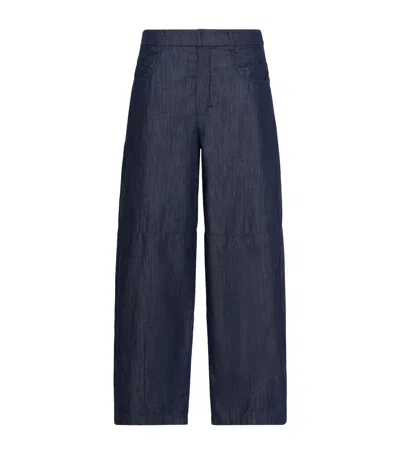Max Mara Cropped Barrel Jeans In Blue