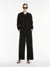 Max Mara Cropped Bomber Jacket In Scuba Jersey In Black