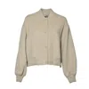 Max Mara Cropped Bomber Jacket With Ribbed Collar In Brown