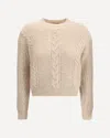 Max Mara Cropped Boxy Sweater In Alpaca In Neutral