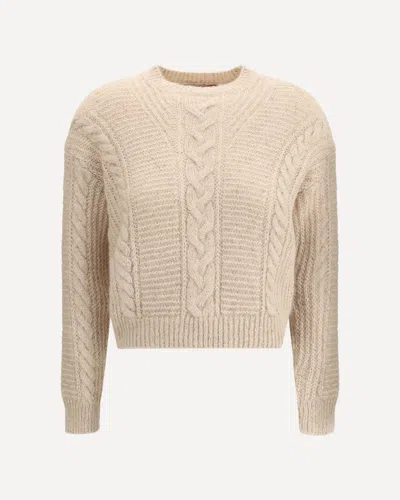 Max Mara Cropped Boxy Sweater In Alpaca In Sand