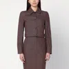 Max Mara Belted Jacket With Buttoned Cuffs And Epaulettes In Brown