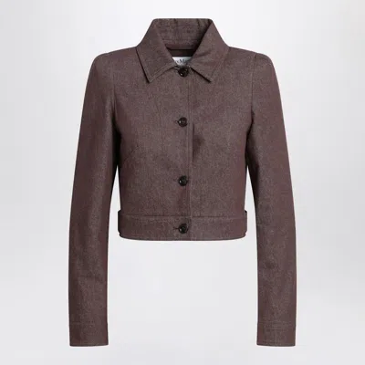 MAX MARA MAX MARA  CROPPED BROWN DENIM-EFFECT JACKET